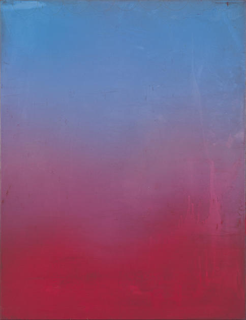 Matthias Reinmuth, Glimpse (Strawberry Daiquiri), 2020, Huile et cire sur toile, 130 x 100 cm