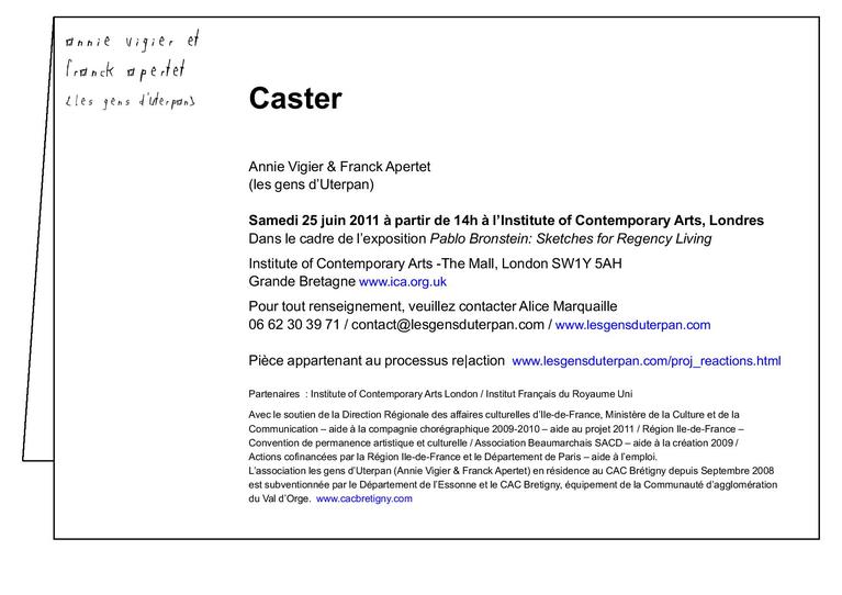 Cartel Caster, à l'Institute of Contemporary Arts, Londres