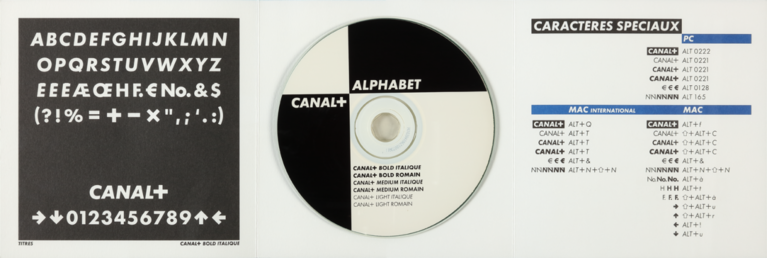 Étienne Robial, Dépliant de l’alphabet CANAL+