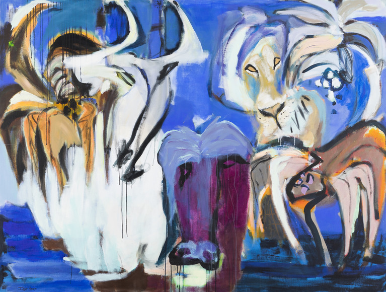 Inge Horup - Wild Life (2021) - acrylique sur toile - 160 x 210 cm