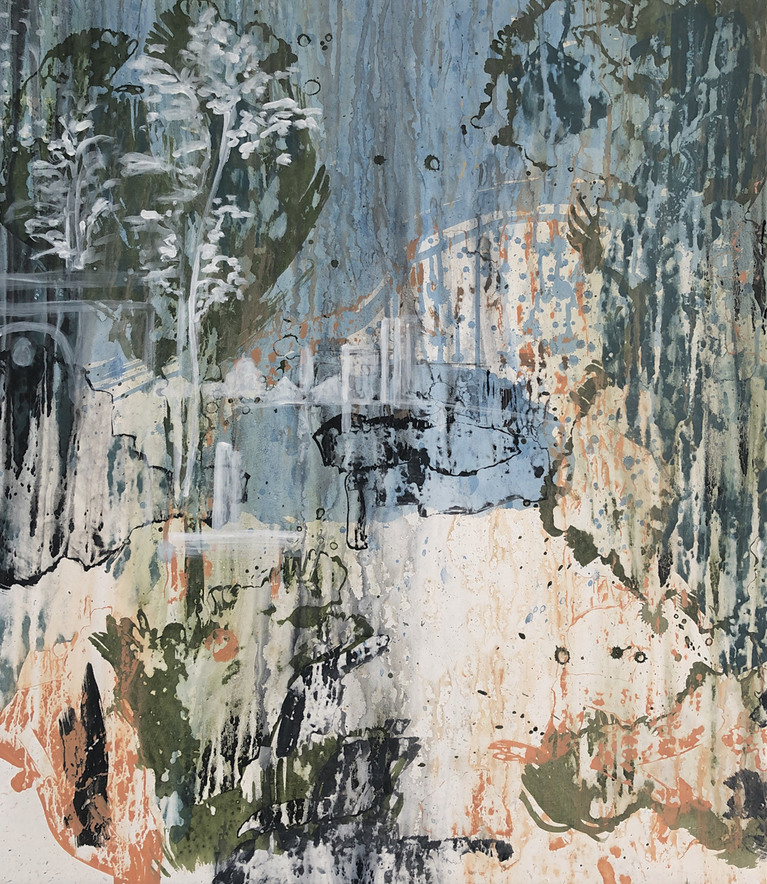 Tempête . Tempesta 1 Pauline Bazignan et Vanessa Fanuele, acrylique sur toile, 80 x 70 cm, 2023