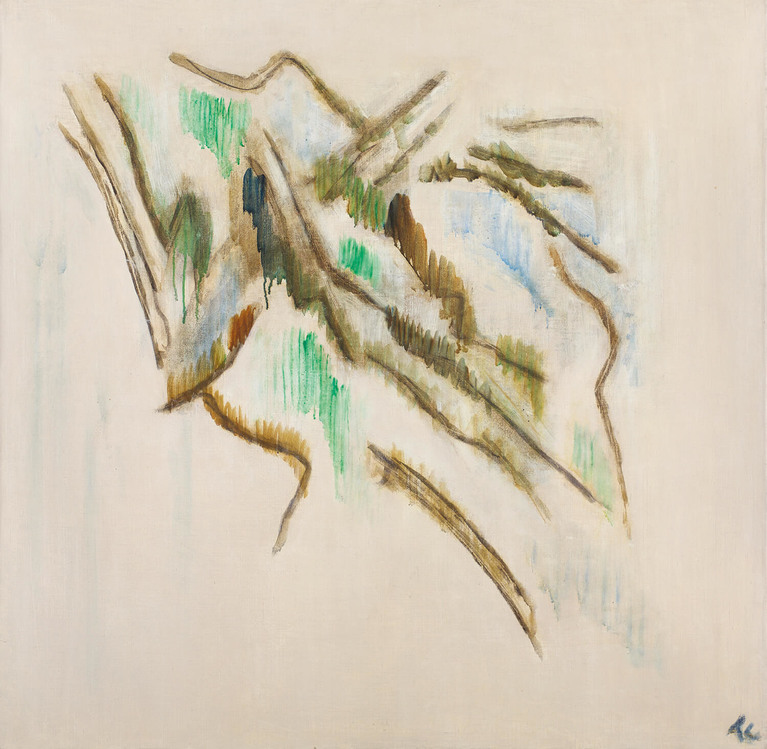 Le rocher vert, 1950, huile sur toile, 78 x 78 cm, ©ADAGP - courtesy Galerie Berthet Aittouares