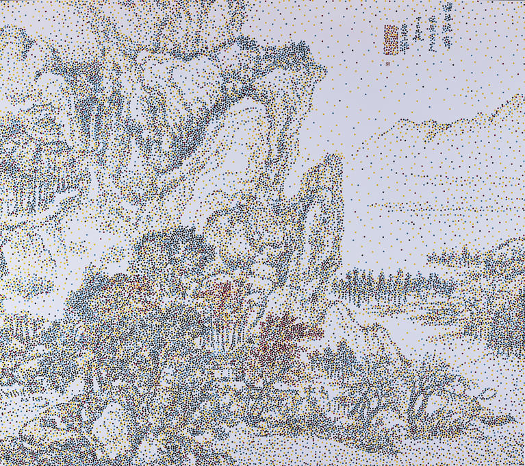 Yang Mian, "CMYK - Dynastie Qing / Wang Hui / Forêt sous le givre par un soir clair", 180 x 205 cm, acrylique sur toile, 2020