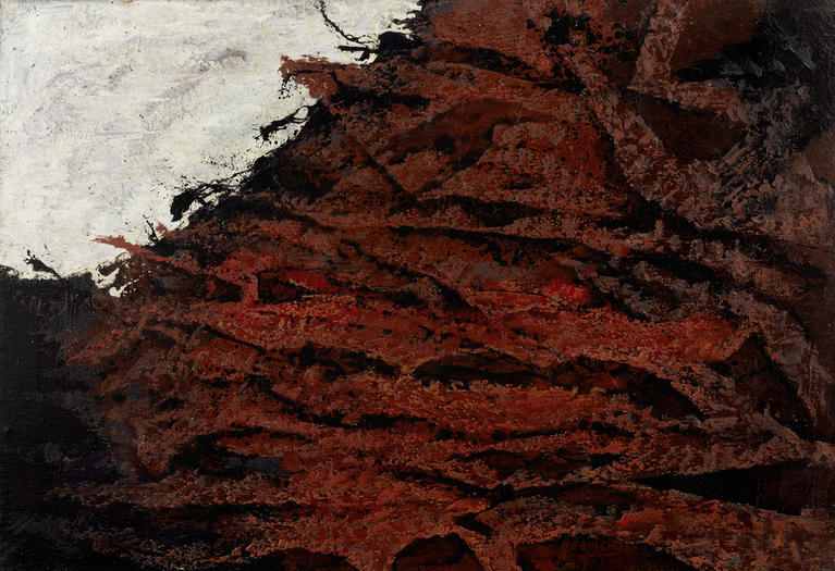 Bernard Réquichot, Rivage lunaire, 1955, huile sur toile, 69 x 97 cm
