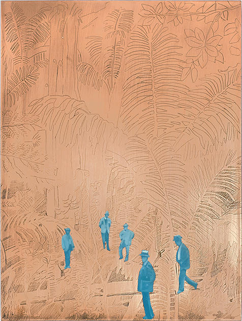 Christiane Pooley, Terremoto de Vallenar, 2018, Huile sur plaque de cuivre gravée, 25 x 20 cm