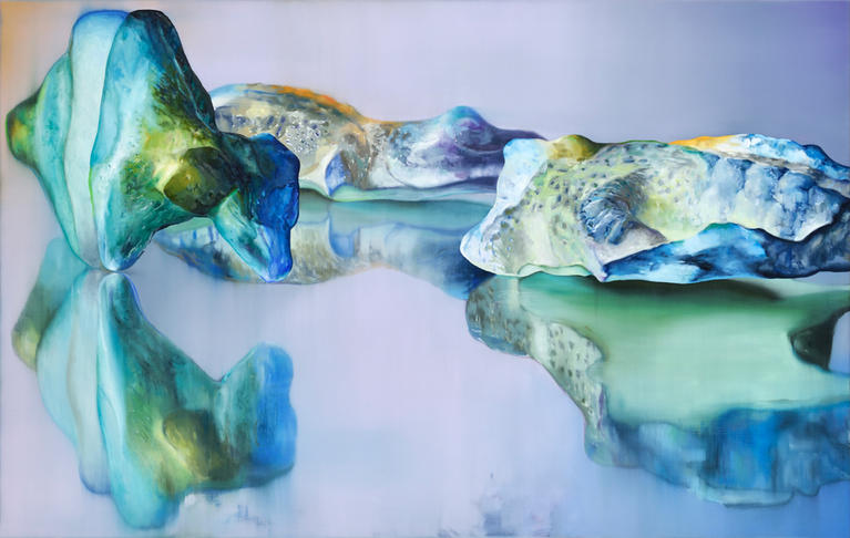 Maude Maris, Sauria, 2021, Huile sur toile, 190 x 120 cm