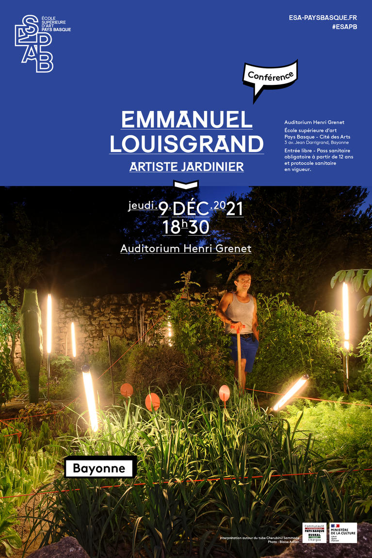 Artiste jardinier - Conférence Emmanuel Louisgrand - ESAPB Affiche