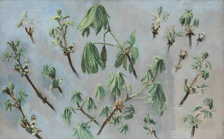 Tableau de Jean Hélion représentant des feuilles de chataigniers