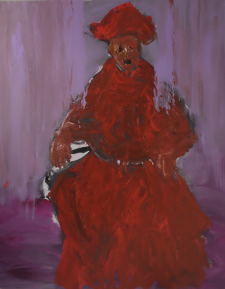 Ciro Rizzo, "Le cardinal", technique mixte sur toile, 162 x 130 cm, 2021