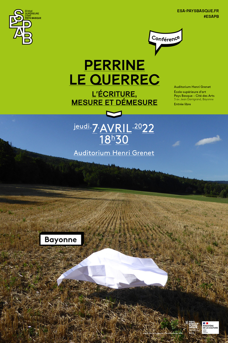 Affiche conférence Perrine LE QUERREC - ESAPB 2022