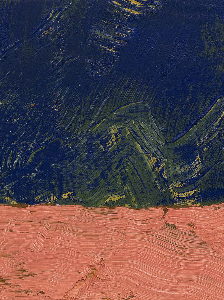 Détail de la toile Tejo, de Marine Wallon (huile sur toile, 40x55 cm, 2021).
