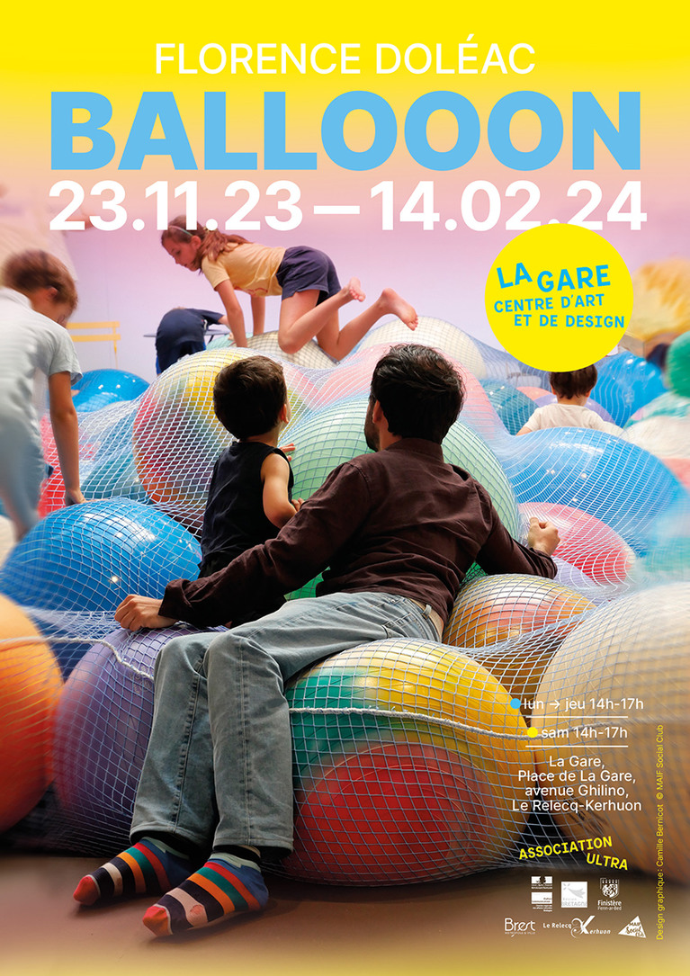 Affiche de l'installation Ballooon de Florence Doléac à La Gare, Centre d'art et de design. 