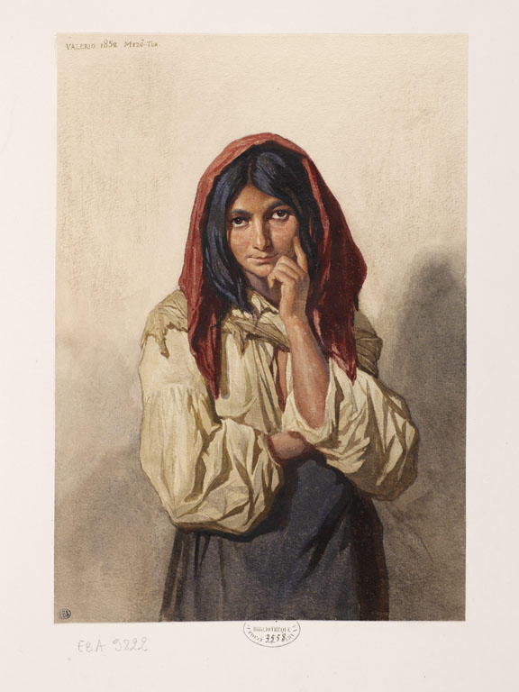 Femme tzigane de Mezo-Tur, aquarelle de Théodore Valerio