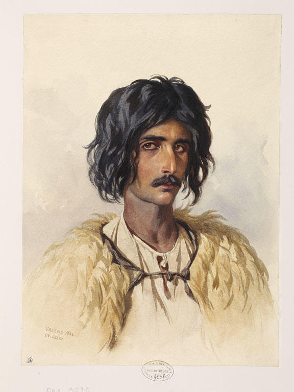 Homme tzigane de Uy-Szasz, aquarelle de Théodore Valerio