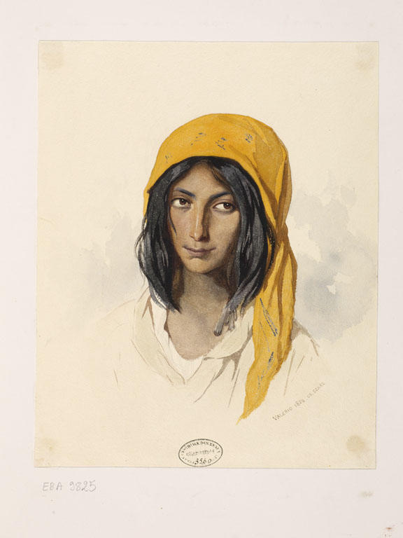 Femme tzigane de Uy-Szasz, aquarelle de Théodore Valerio
