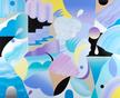 Mina Hamada, Paysage blue, acrylique sur lin, 2020