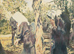 Adrian Paci, Mourners, 2023, huile sur toile, 50 x 68 cm