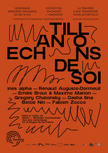 Affiche de l'exposition Echantillons de soi sur fond orange.